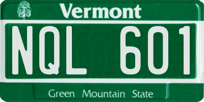 VT license plate NQL601