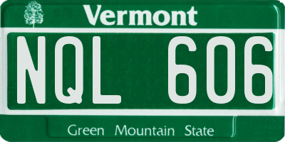 VT license plate NQL606