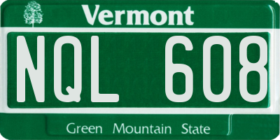 VT license plate NQL608
