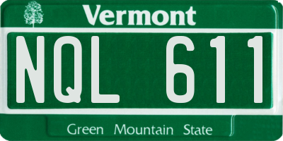 VT license plate NQL611