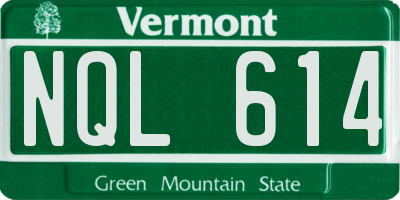 VT license plate NQL614