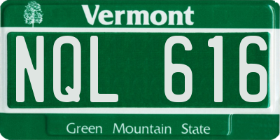 VT license plate NQL616