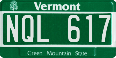 VT license plate NQL617