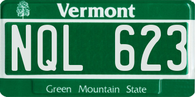 VT license plate NQL623