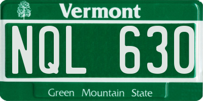 VT license plate NQL630