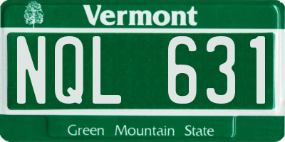 VT license plate NQL631