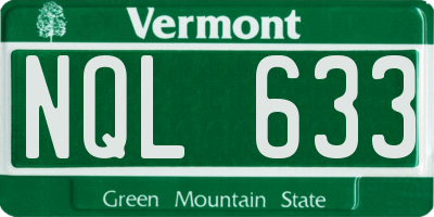VT license plate NQL633
