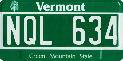 VT license plate NQL634