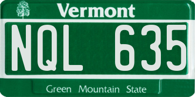 VT license plate NQL635