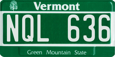VT license plate NQL636