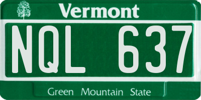 VT license plate NQL637
