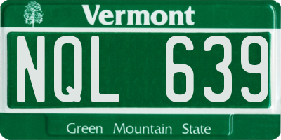 VT license plate NQL639