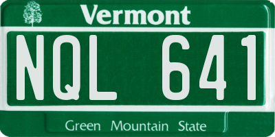 VT license plate NQL641