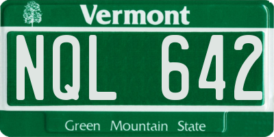 VT license plate NQL642