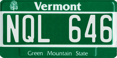 VT license plate NQL646