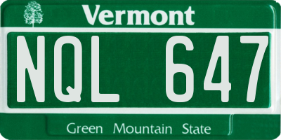 VT license plate NQL647