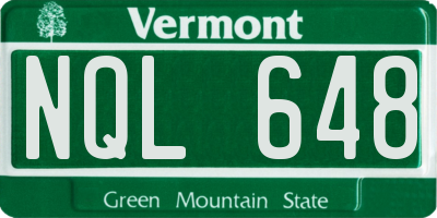 VT license plate NQL648