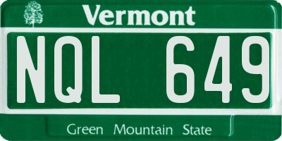 VT license plate NQL649