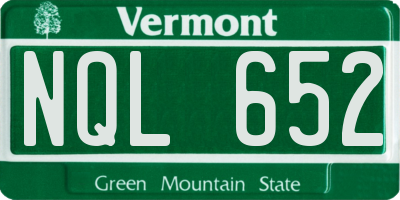 VT license plate NQL652