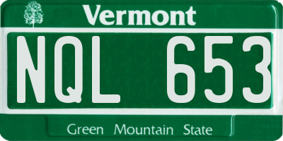 VT license plate NQL653