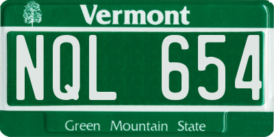 VT license plate NQL654