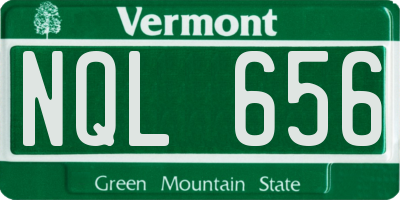 VT license plate NQL656