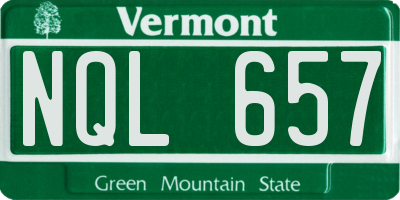 VT license plate NQL657