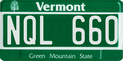 VT license plate NQL660