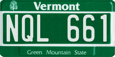 VT license plate NQL661