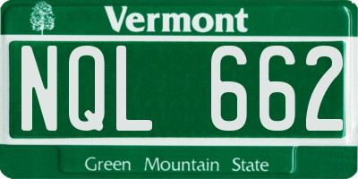 VT license plate NQL662