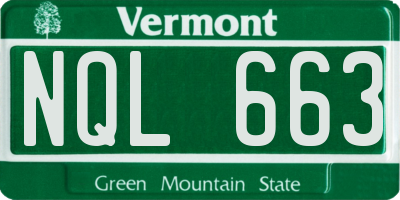 VT license plate NQL663