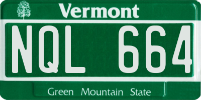 VT license plate NQL664