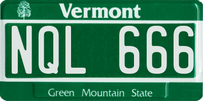 VT license plate NQL666