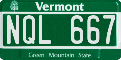 VT license plate NQL667