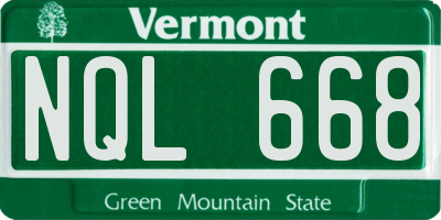 VT license plate NQL668