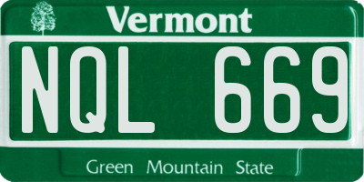 VT license plate NQL669