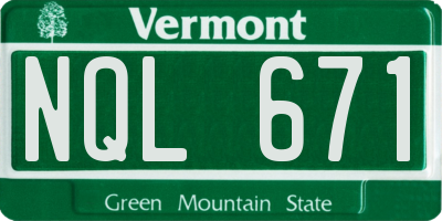 VT license plate NQL671