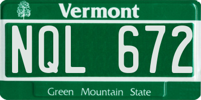 VT license plate NQL672