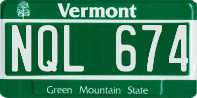 VT license plate NQL674