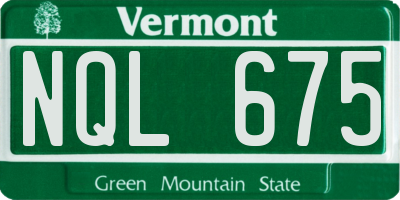 VT license plate NQL675
