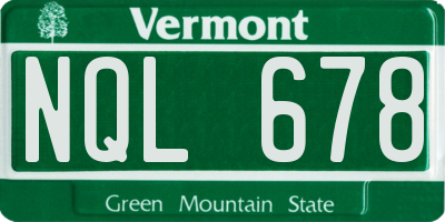 VT license plate NQL678
