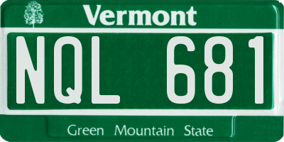 VT license plate NQL681