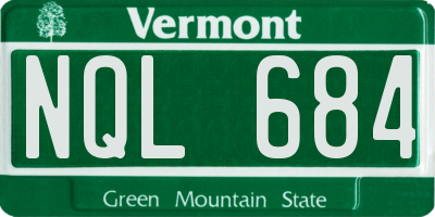 VT license plate NQL684