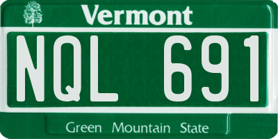 VT license plate NQL691
