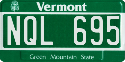 VT license plate NQL695
