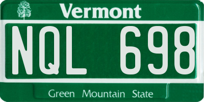 VT license plate NQL698