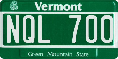 VT license plate NQL700