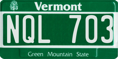 VT license plate NQL703