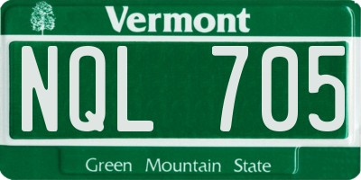 VT license plate NQL705