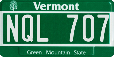 VT license plate NQL707